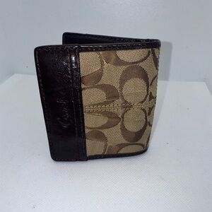 Coach Signature Brown and Tan Wallet